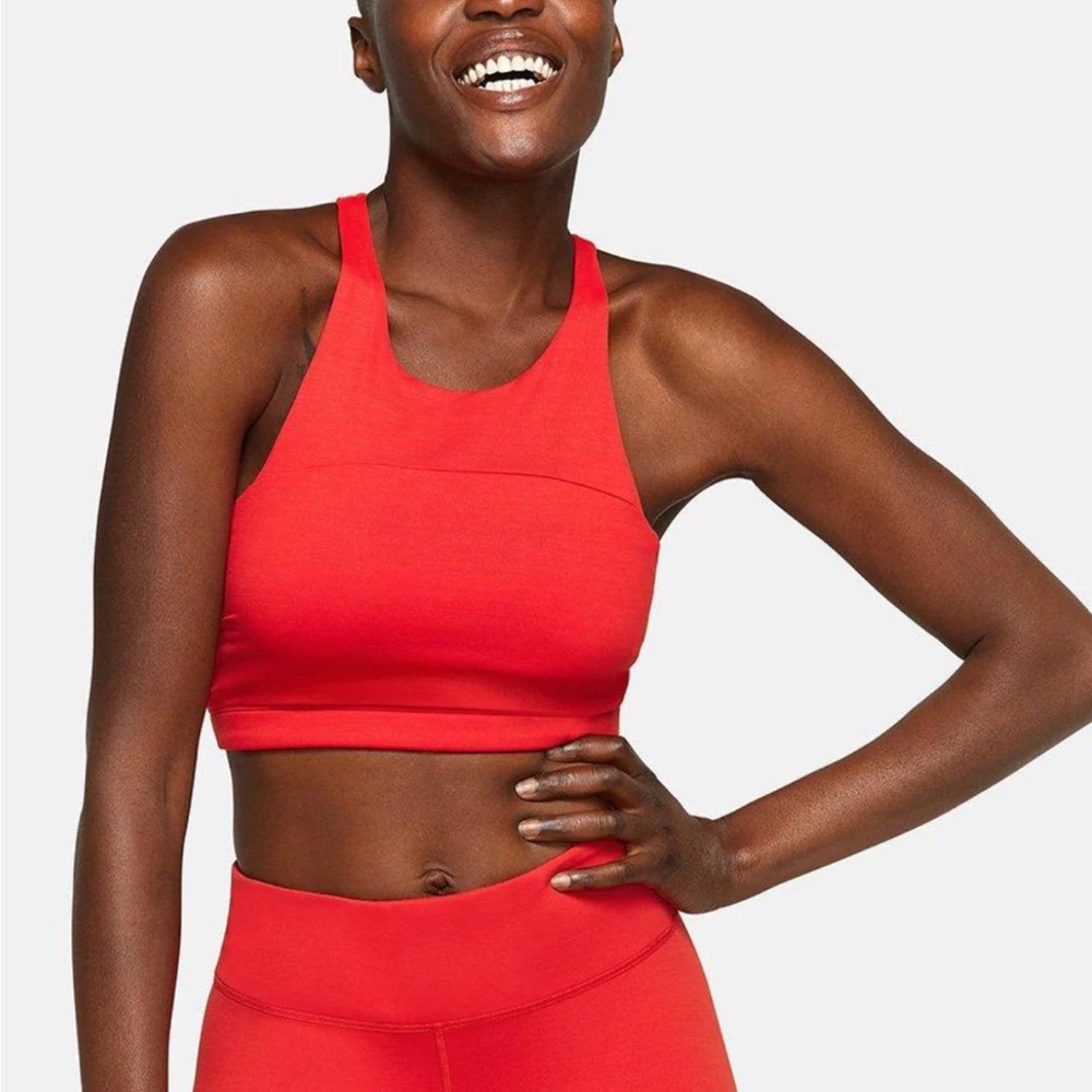 Outdoor Voices Red TechSweat High Neck Crop Top Sports Bra Size Medium